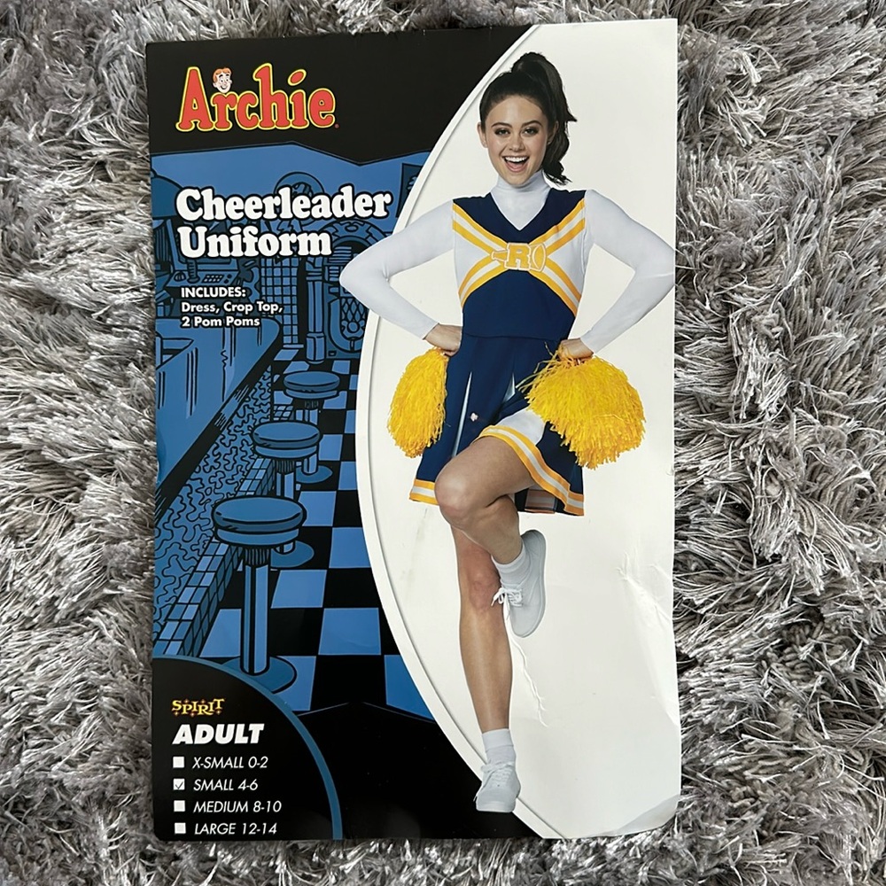 Archie Cheerleader Uniform, Dress and Crop Top. Size S 4-6